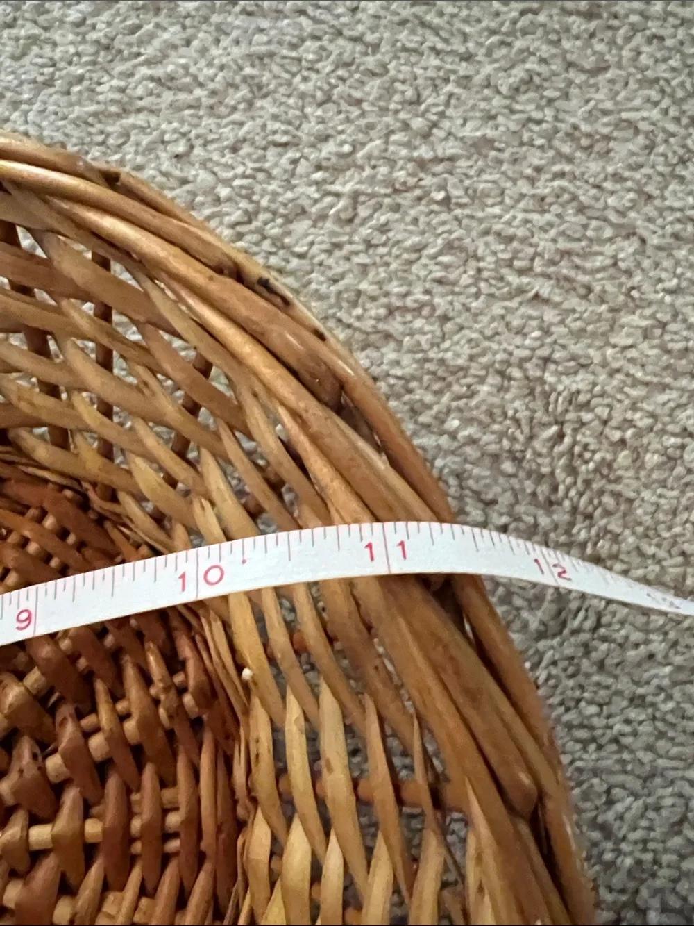 Wicker Round Decorative Basket - Natural Brown